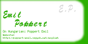 emil poppert business card